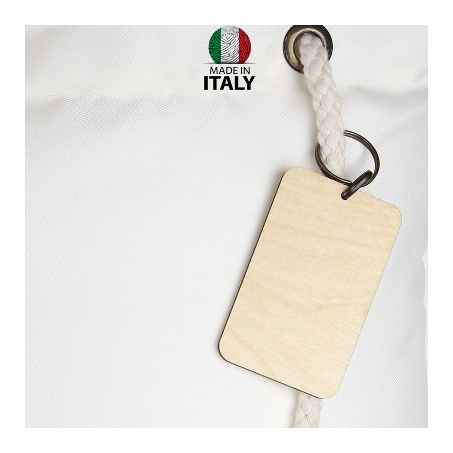 Borsa Shopper Urban con Badge Bianca 39x42 cm.
